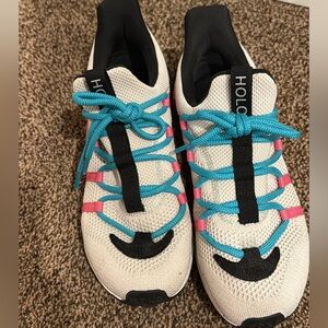 women White and Pink Sneakers